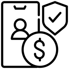 protection account money transfer exchange icon simple line