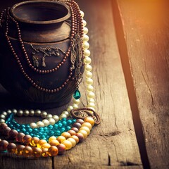 Colorful and stylish beaded necklace.	
