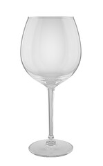Empty glass goblet on transparent background, PNG image.