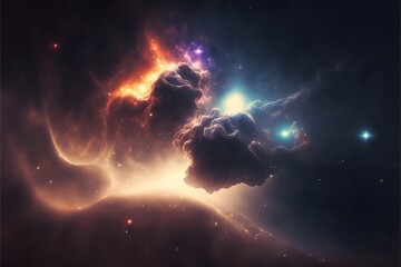 Obraz na płótnie Canvas Nebula, Galaxy, Gas Cloud, Space, Abstract.