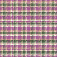 Plaid seamless tweed pattern in purple, green. Tartan decorative modern textile print, graphic texture background. For fashion spring autumn winter fabric, skirt, scarf, home decor, wrapping paper