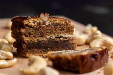 A piece of fresh and soft baklava