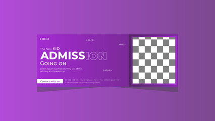 School education Facebook cover page layout & kids school admission web banner template design. School Admission Facebook Cover Template, Kids School Facebook Cover Banner, Education, 