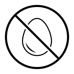 Egg-free one color vector icon