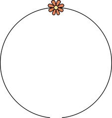 Circle frame decoration element with flowers clip art