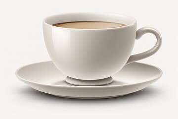 Obraz premium White coffee cup on a white background, isolated. Generative AI
