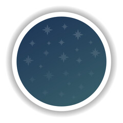 Night sky icon with stars. Space Gradient. Vector illustration