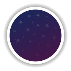 Night sky icon with stars. Space Gradient. Vector illustration