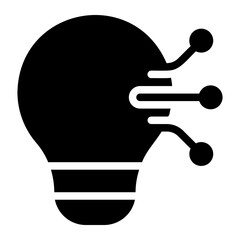 smart bulb glyph icon
