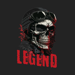 Skull Rider tshirt vector illustration.