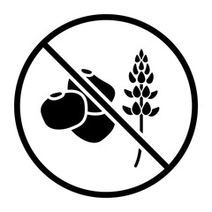 No lupin one color vector icon