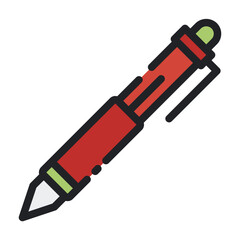 Ballpoint school education line icon