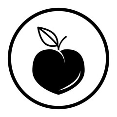 One color vector food icon: peach
