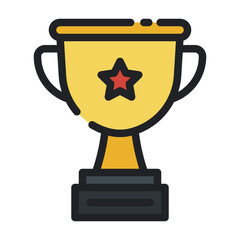 Trophy school education line icon