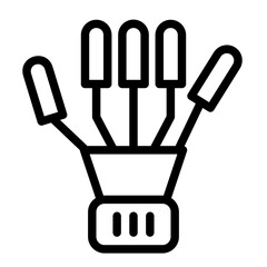 robot hand line icon