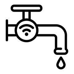 water tap line icon