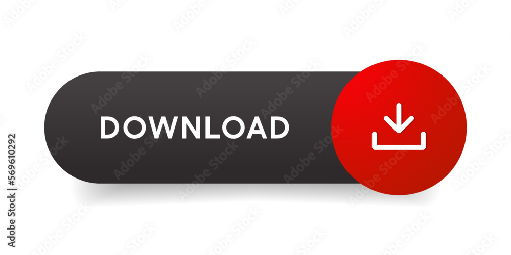 Poster 3D download button icon. Upload icon. Down arrow bottom side symbol. Click here button. Save cloud icon push button for UI UX, website, mobile application.
