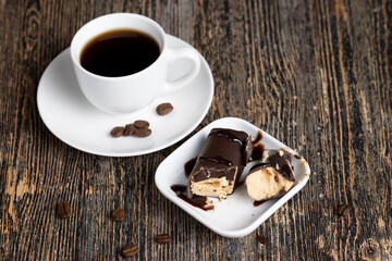 Sweet curd cheese made from milk with milk chocolate