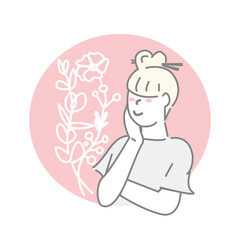 A love-themed illustration image with a unique and attractive pink color