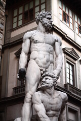 Fototapeta premium Escultura Hércules y Caco. Florencia. Italia.