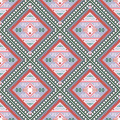 Geometric ethnic oriental seamless pattern traditional Design for background, carpet, wallpaper, clothing, wrapping, Batik, fabric, vector, illustration, boho embroidery style.