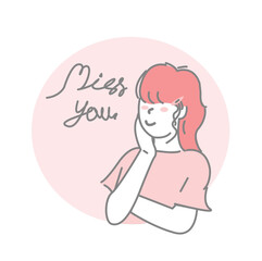 A love-themed illustration image with a unique and attractive pink color