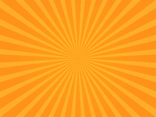 Orange sunburst pattern shape. Sunburst background. Radial rays. Summer social banner. Vector Illustration EPS10.