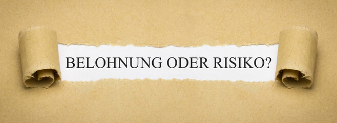 Belohnung oder Risiko?