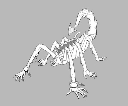 spider monster concept art, dark fantasy illustration