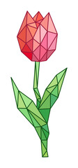 Color Glass Tulip with color outline