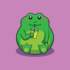 cute frog cartoon vector illustration
