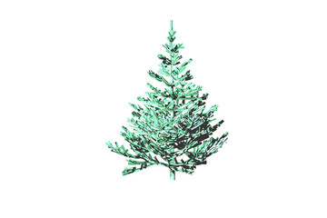 shape evergreen tree white background 3d rendering