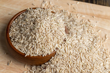 Natural brown rice for cooking healthy food