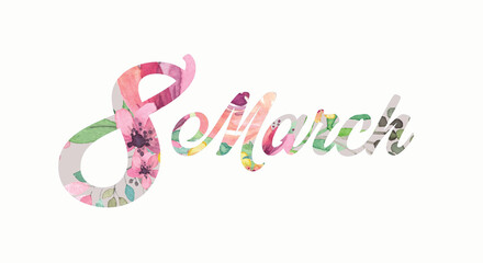 8 March International Working Women's Day poster background design. Template for advertising, web, social media, fashion ads, flyer, greeting card, website, illustration with flowers prints