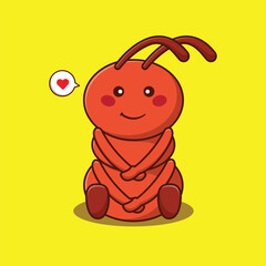 cute ant cartoon vector illustration