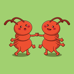 cute ant cartoon vector illustration