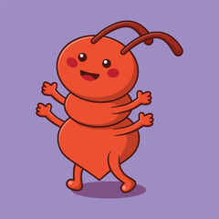 cute ant cartoon vector illustration