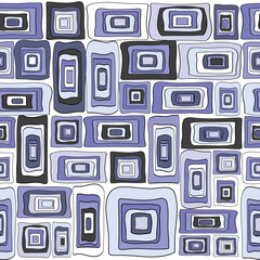 Geometric background with concentric squares in purple colors