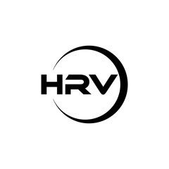 HRV letter logo design with white background in illustrator, cube logo, vector logo, modern alphabet font overlap style. calligraphy designs for logo, Poster, Invitation, etc.