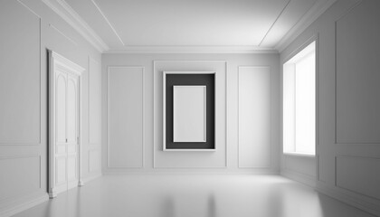 Fototapeta premium White Room Interior - Simple, Elegant, Minimal - Generative AI