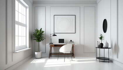 White Room Interior - Simple, Elegant, Minimal - Generative AI