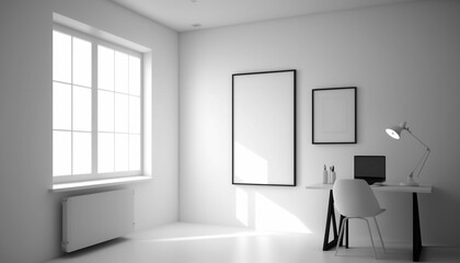 Fototapeta premium White Room Interior - Simple, Elegant, Minimal - Generative AI