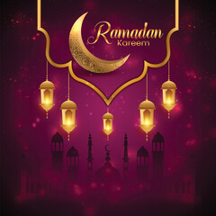 Islamic social media Ramadan Kareem background.