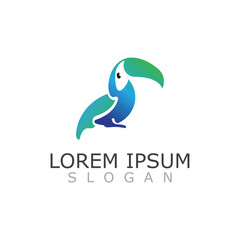 Toucan simple logo design image bird vector illustration