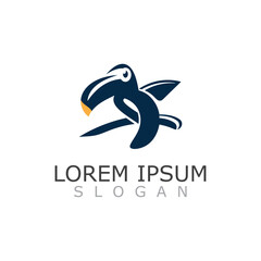 Toucan simple logo design image bird vector illustration