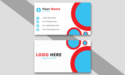 Red corporate business card, name card template ,simple clean layout design template , Business banner template for website