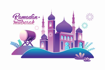 Ramadan Kareem Islamic Background vector. Happy Islamic New Hijri Year. Graphic design for the decoration of gift certificates, banners and flyer.