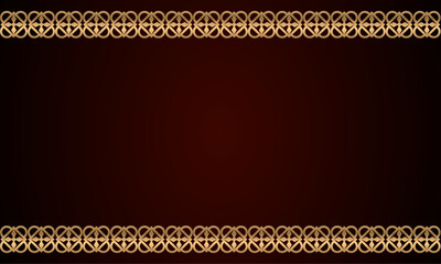 Decorative frame Elegant for design in Islamic style, place for text. golden border and red background.