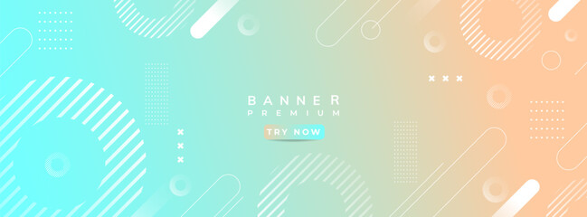 Banner background.green and orange gradient geometric shape eps 10