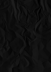 Black crumpled paper texture background. 